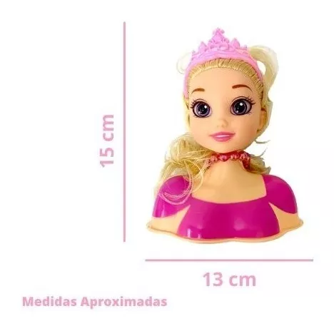 Boneca Busto P/ Pentear E Maquiar Maquiagem Com Acessórios