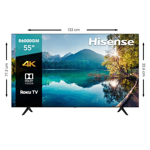 Imagen 3 de 7 de Televisor Hisense Smart Tv 55 Pulgadas 4k Uhd Roku 55r6000gm
