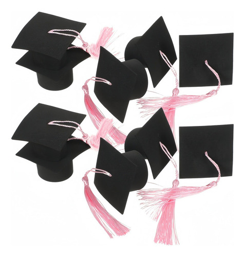 10 Sombreros De Graduación Con Borlas Rosas