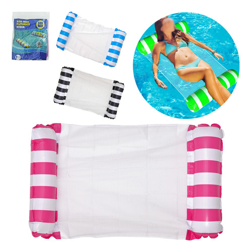 Colchão Inflável Rede Piscina Cama Flutuante Reclinável