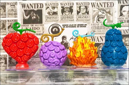 Akuma no Mi - Kit com 3 mini Akumas - Gomu Gomu - Mera Mera - Ope Ope - One  Piece - Monkey D. Luffy