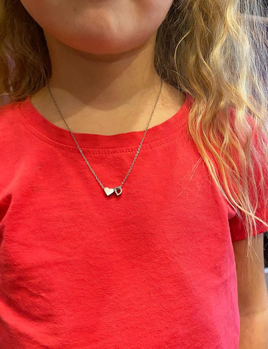 Collar Con Inicial Miniatura, Diseño De Corazón De Oro Y Pla
