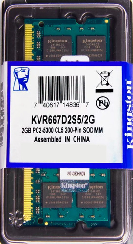 Memória Kingston Ddr2 2gb 667 Mhz Notebook 16 Chips 1.8v 