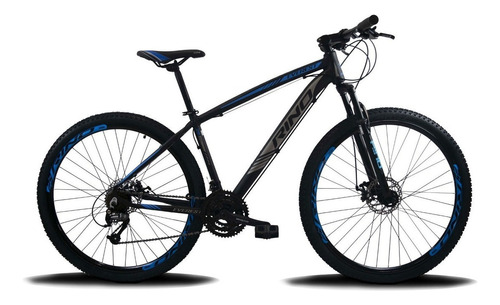 Bicicleta Aro 29 27v Rino Everest - Alivio 1.0 K7 + Trava Cor Preto/azul Tamanho Do Quadro 19