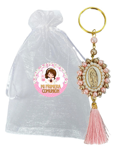 Llavero Virgen Perla Rosa 6 Pz Recuerdos Para Eventos