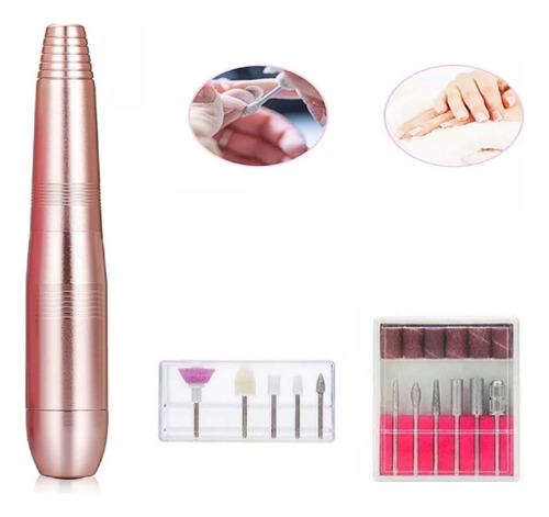 Torno Electrico Aluminio Para Uñas Mas Fresas Manicuria Pedicuria Pies Manos + Kit De Fresas Profesional Ohmyshop