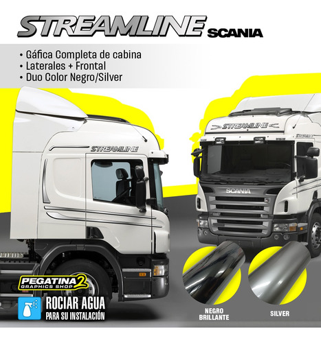 Adhesivo Scania Streamline Gráfica Completa Cabina