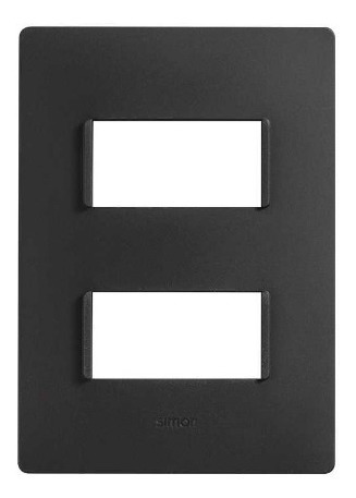 Placa 2 Módulo Negro + 2 Toma Rj45 Cat 6e Grafito Simon