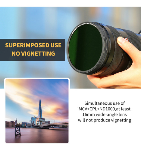 Filtro Nd Cpl K&f Concept, 3 Unidades, Filtros Ultraclaros U
