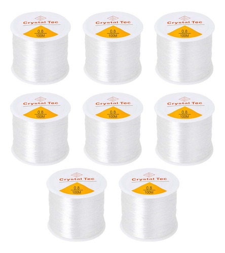 Hilo Elastico Para Pulsera 0.8 Mm Transparente 800 Mtrs