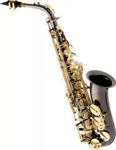 Sax Alto Fontai Music Mib Preto- Grafite C/ Chaves Dourada