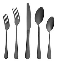 Comprar Juego De Cubiertos Negros De 20 Piezas, Juego De Cubiertos E