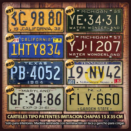 Pack 3 Patentes Carteles Decorativos Vintage - No Son Chapas