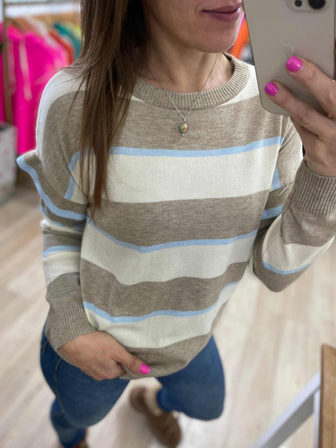 Sweater Rayado Con Volado The Big Shop