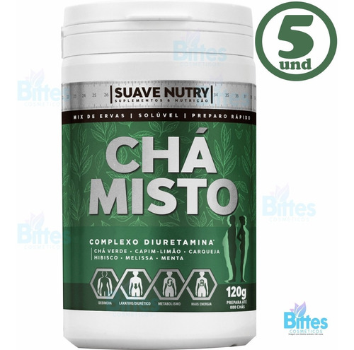 5 Chá Misto Mix De Ervas Suave Nutry Seca Barriga Revenda