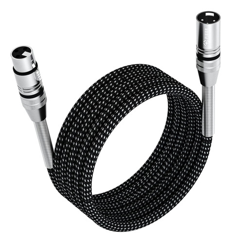 Cable Para Micrófono Fibbr Largo De 2 M, Trenzado De Nailon