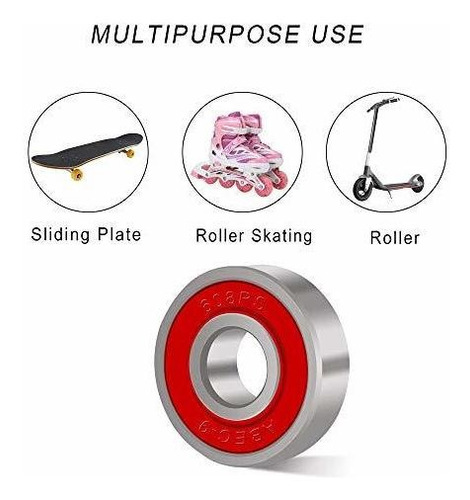 Imagen 3 de 6 de Rodamiento Para Monopatine Longboards Patin Linea Rodillo 8