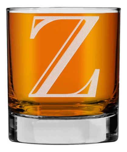 Monograma Grabado De 11 Oz Whisky Rocks Glass (letra Z), Reg