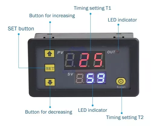 Modulo Timer Digital Rele Temporizador De 0 A 999 Horas 220v