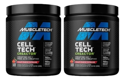 Pack 2 Frascos Creatina Cell Tech Creator 120sv  Muscletech