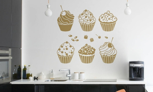 Vinilo Decorativo Pared Reposteria Cup Cakes