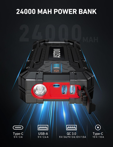 Jump Starter Astroai S8 Ultra 4000a Para Gasolina De 10 L Y