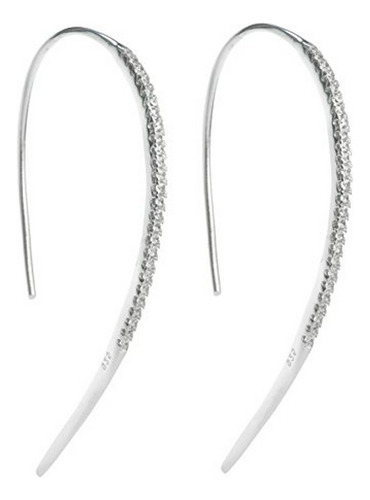 Aretes Anzuelo - Dreambell Rodio En Plata De Ley 925 Clear 