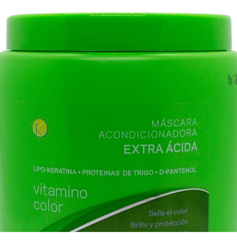 Kleno Extra Acida Máscara Vitamino Color Keratina Brillo 1kg