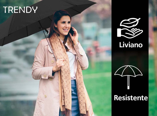 Imagen 7 de 10 de Paraguas Reforzado Antiviento Trendy Varillas Resistentes