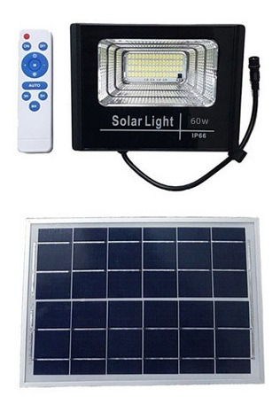 Faro Solar Con Panel Fotovoltaico + Control Remoto 60w