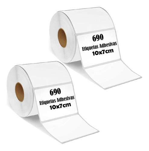 Etiqueta Termica Adhesiva 10x7cm Pack 2 Rollos 