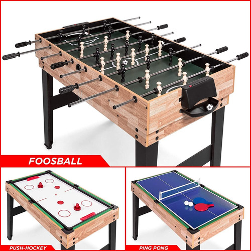 Mesa De Juego 10 En 1 Con Futbolín Ping Pong Hockey Y Mas