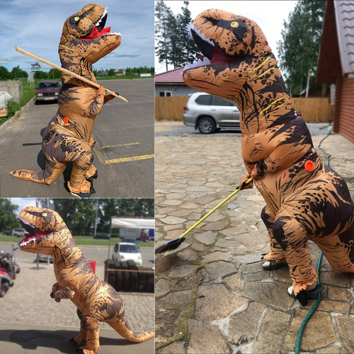 Traje Inflável T-rex Para Adultos, Terno Chique De Dinossaur