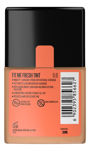 Base De Maquillaje Fit Me Fresh Tint, 5.6 Maybelline Ny