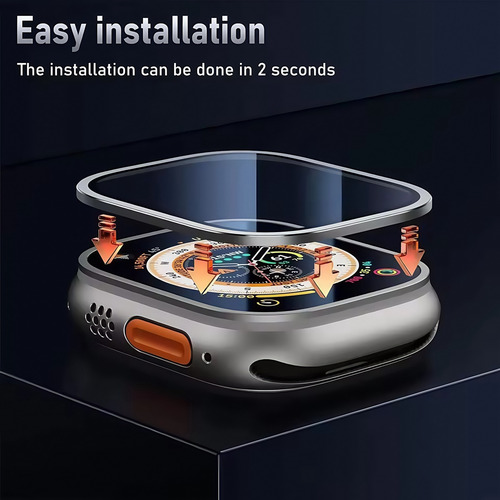 2pzs Case Metal+cristal Templado Para Apple Watch Ultra 2 1