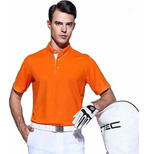 Camisas De Hombre Eagegof Polo De Golf Naranja De Manga