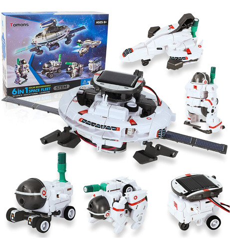 Tomons Stem Juguetes 6 En 1 Robot Solar Kit De Aprendizaje C