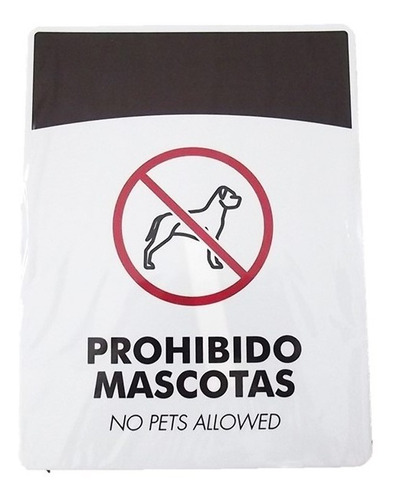 Aviso Letrero Señal Prohibido Mascotas 21x16cm Señalizacion
