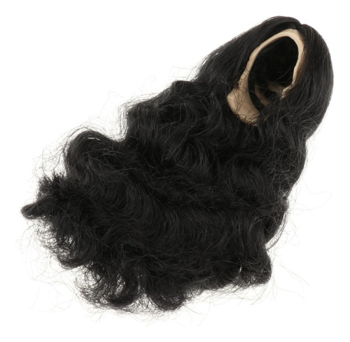 Cabello Femenino 1/6, Peluca De Muñeca Pelo Rizado Negro