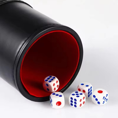 Dados Copo Premium Em Couro Com Tampa - Rpg /jogos Tabuleiro