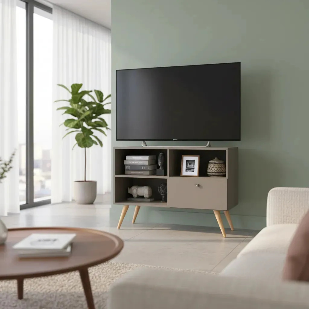Mueble Tv 32 Rack Modular Estilo Nordico Delos Gris Cubanita