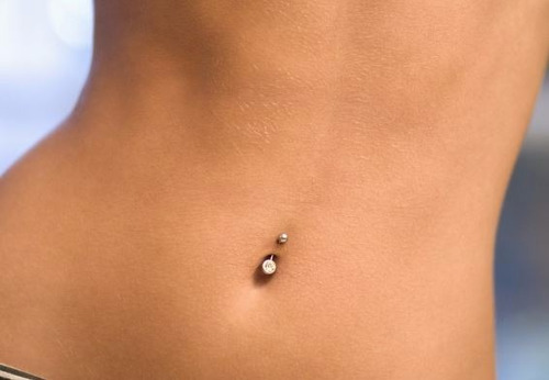 Acero Quirúrgico Dorado Piercing Ombligo Strass Simbolo Paz