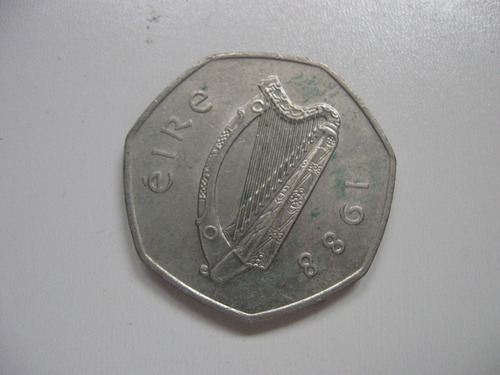 Moneda Irlanda 50 Pence 1988