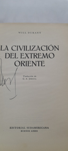 La Civilización Del Extremo Oriente De Will Durant - Usado