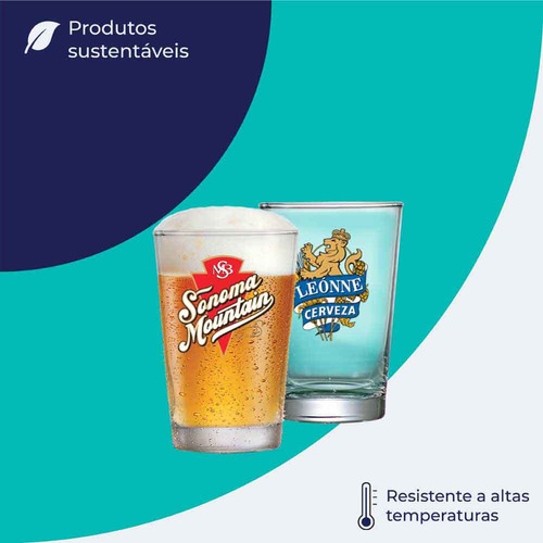 Jogo de Copos para Cerveja Rótulo Caldereta 2pcs 350ml, Ruvolo