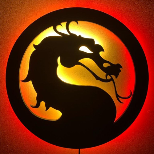 Luminária Mortal Kombat De Parede 33cm