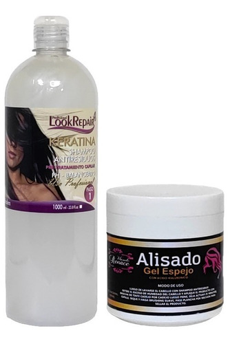 Kit Shampoo Antiresiduo + Alisado Gel Espejo