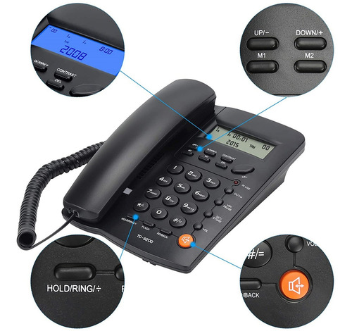 Imagen 8 de 10 de Teléfono Fijo Tc-9200 Homedesk Altavoz Identif. De Llamadas