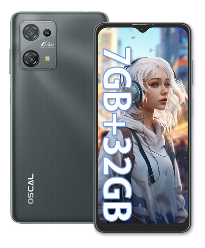 Celulares Oscal C30 Lite Dual Sim 7gb Ram + 32gb Rom 5180mah Android 12 Con Funda Barato Smartphones