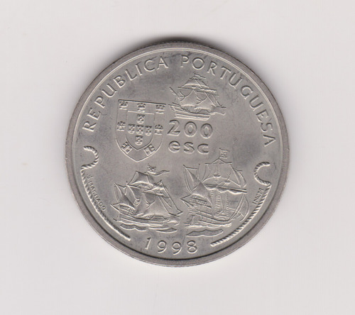 Moneda Portugal 200 Escudos Año 1998 Vasco Da Sin Circular